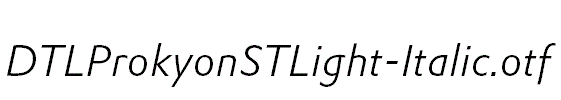 DTLProkyonSTLight-Italic.otf