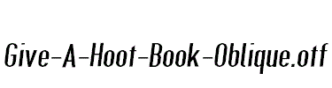 Give-A-Hoot-Book-Oblique.otf