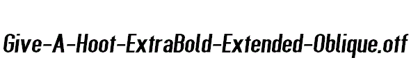 Give-A-Hoot-ExtraBold-Extended-Oblique.otf