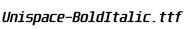 Unispace-BoldItalic.ttf