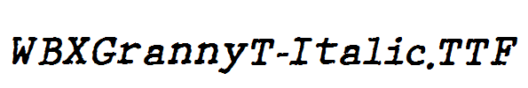 WBXGrannyT-Italic.ttf