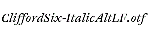 CliffordSix-ItalicAltLF.otf