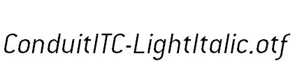ConduitITC-LightItalic.otf