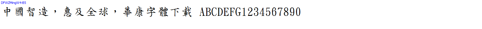 華康字體DFWZMingW4-B5.TTF